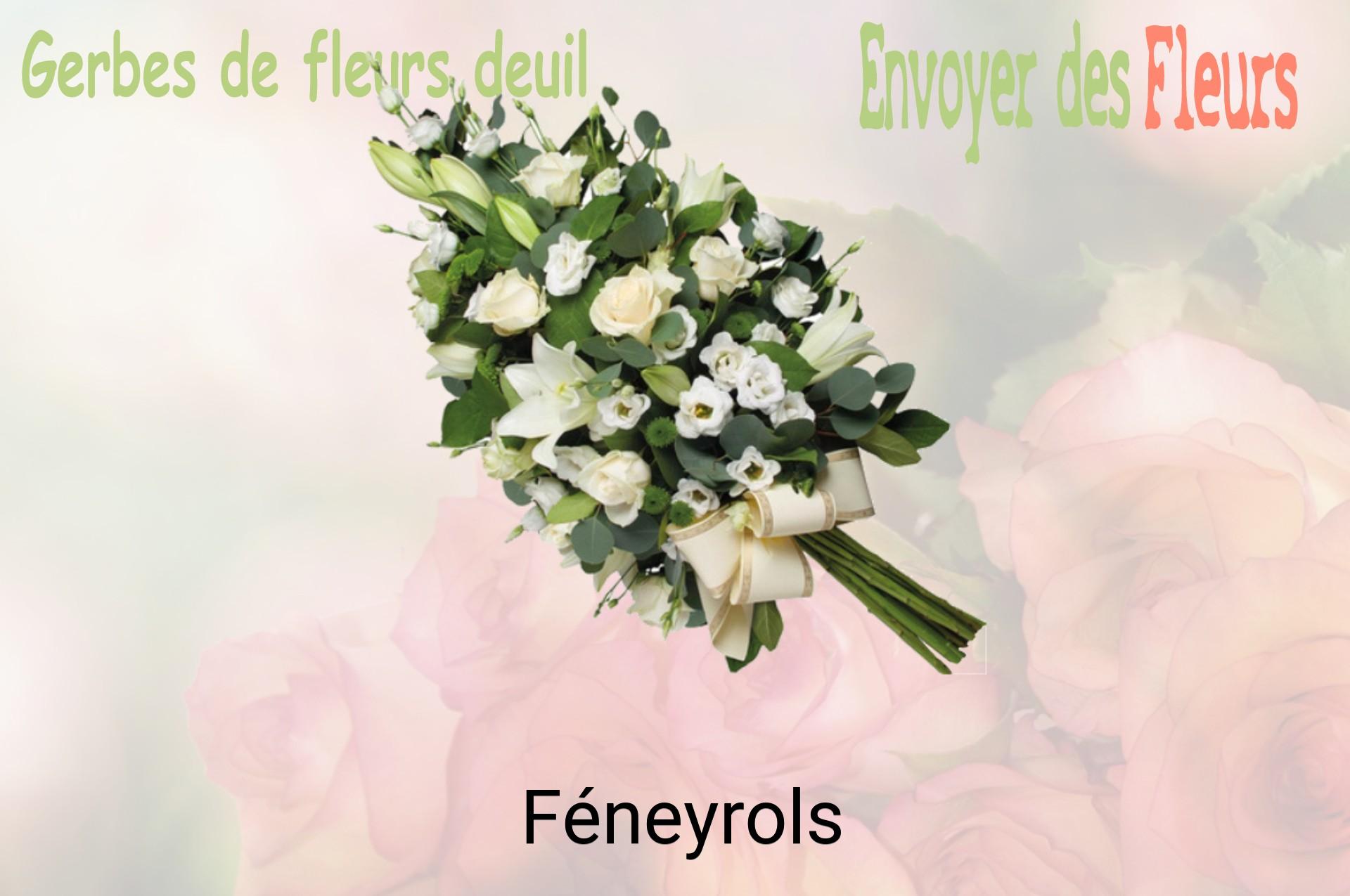 Gerbe de fleurs de deuil livrée à Féneyrols